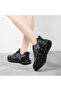 Women's Black Leopard Lace-Up Sneakers - 8
