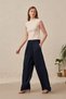 Elastic Waist Lyosel Trousers Unisex Navy Blue - 5