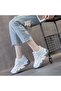 Women's Gray and White Chunky Sneakers - 2