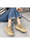 Women's Brown Monogram Platform Lace-Up Sneakers - 5