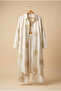 Gold Embroidered Gold Thread Embellished Hijab Two-Piece Set – Long Tunic and Pants Set - 4