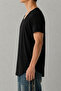 Men's Wide Collar Oval Hem 100% Cotton Single Jersey Fabric Short Sleeve Basic T-Shirt - 2