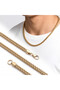 💎   Premium Shiny and Stylish Cornered Twist Men's Steel Chain Necklace 4×4 mm 55 cm - Gold Color 3183Eck009