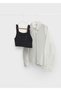 Black Girl's Cardigan Blouse Set 7349