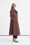 Wide Collar Belted Brown Trench Coat 13820 - 6
