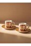 Mixed Printed Porcelain Coffee Cup Set for 2 People (W6)