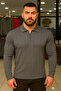Men's Winter Plus Size Gray Zippered Sweatshirt - 5