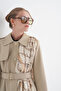 Wide Collar Belted Classic Beige Trench Coat 14208 - 5