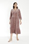 Women's Buttoned Cotton Blend Velvet Dress / Dusty Rose 3852 - 6