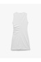 Slim Fit Draped Crew Neck Sleeveless Bodycon Mini Dress - 6