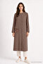 Lace Detailed Minimal Cut Brown Wear and Go 0367