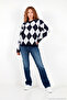 Baklava Patterned Crew Neck Soft Textured Sweater Women's Sweater 4615266 - 2