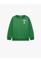 Football Printed Long Sleeve Crew Neck School Sweatshirt