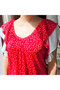 Women's Red Scoop Neck Blouse - 6