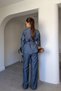 Premium Rivet Detail Tencel Suit - Blue - 6