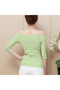Women's Striped Off-Shoulder 34 Sleeve Blouse - 2