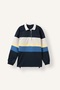 100% Cotton Loose Fit Polo Collar Thick Fabric Sweatshirt I2482Ax26Au