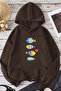 Unisex Fish Printed Oversize Hoodie Hooded Sweatshirt - 2