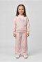 Girl's 2-Strand Combed Cotton Top and Bottom Set with Butterfly Stone Print, Comfortable Fit Sweatshirt & Wide-Leg Pants, Ages 2-6