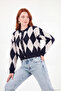 Baklava Patterned Crew Neck Button Detailed Cardigan Women's Cardigan 4617020 - 4