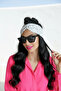 White and Black Patterned Cross-Tied Lycra Hair Band - 4