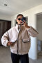 Premium Zippered Jacket with Pocket Details - Beige - 4
