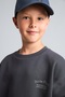 School Crew Neck Effect Embroidered Sweatshirt for Boys H9683A826Wn - 3