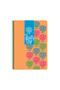 A4 Spiral Cardboard Cover Checkered Neon Notebook - Orange