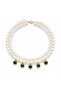 Stone Charm Pearl 2-Piece Necklace