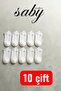 Economical Pack of 10 Unisex White Short Sports Sneaker Booties Socks - 3