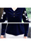 Women's Maroon Embroidered Long Sleeve Blouse - 2