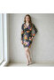 Women's Geometric pattern Bodycon Long sleeve Dress - 3