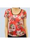 Women's Floral Scoop neck Short Sleeve T-Shirt - 4
