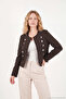 Crew Neck Button Detailed Epaulet Napoleon Jacket Women's Jacket 611Ce92 - 3