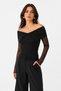 Women's Black Madonna Collar Tulle Sleeve Camisole Blouse - 7