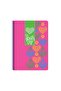 A4 Spiral Cardboard Cover Lined Neon Notebook - Red