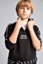 Oversize Long Sleeve High Collar Cotton Printed Black Sweatshirt for Boys H9606A826Au