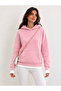 Pink Plain Hooded Oversize Sweatshirt