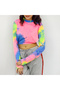 Women's Multicolor Tie-dye print Crop T-Shirt - 5