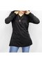 Women's Black V-Neck 34 Sleeve Blouse - 8