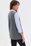 Women's V-Neck Cross Patterned Short Wool Vest Smoked - 5