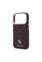 iPhone 18 Pro Case Licensed M-Safeli Classic Text and 4g Logo Pu Leather Peony Cover Claret Red - 6