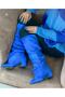 Pusi Cobalt blue Suede Bellows-Heeled over the Knee Boots - 6