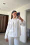 New Season Hakim Collar 100% Cotton Shirt - Ecru - 3