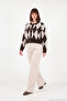 Baklava Patterned Crew Neck Button Detailed Cardigan Women's Cardigan 4617020 - 2