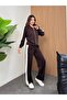 Women's White Piping Zippered Tracksuit Set