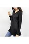 Women's Black V-Neck 34 Sleeve Blouse - 2