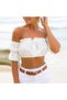 Women's White Off-Shoulder Short Sleeve Blouse