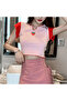 Women's Pink Crop T-Shirt - 5