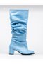 Pusi Bebek Blue Leather Patent Leather Gusseted Cowboy Boots - 7